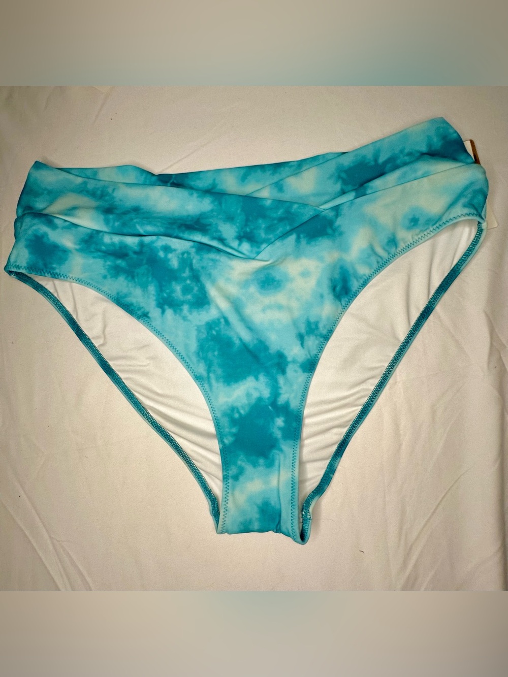 Victoria’s Secret Blue Tie-Dye High Rise Bikini Bottoms